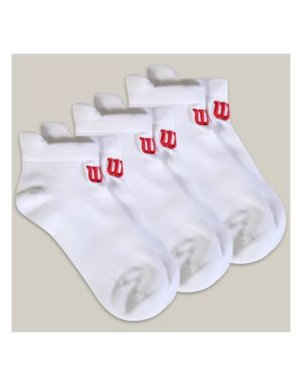 Wilson U Ankle Tab Sock White (3pary) - skarpety tenisowe